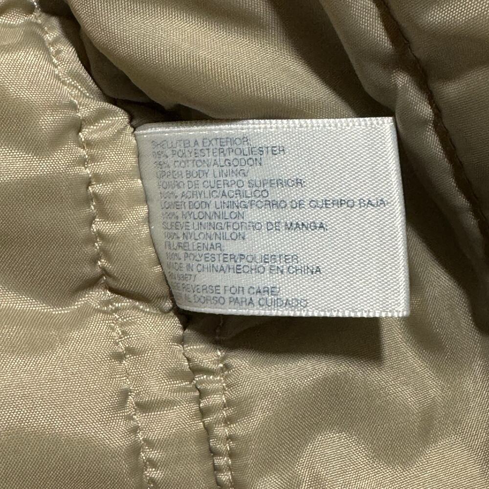 Cabin Creek Barn Field Jacket Beige Flannel Lined Pockets Full Zip Womens Small - Picture 8 of 10